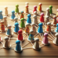 Interconnected Network of People | A Visual Representation of a Social Network | A Complex Network of Relationships | The Power of Connection | A Visual Metaphor for Human Interaction