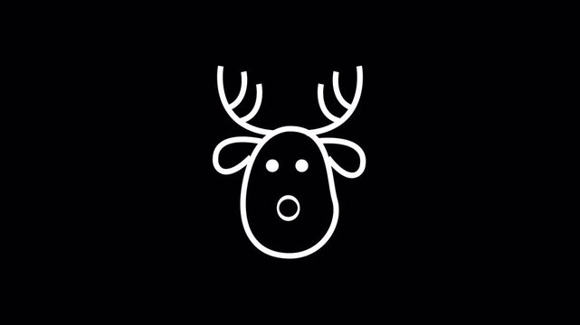 Christmas reindeer animation, Animated reindeer for Christmas assets, icons for xmas loop animation with Alpha channel