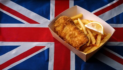 Fish and chips on the UK flag