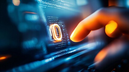 Bright Firewall Icon on Computer Interface