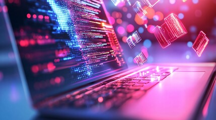 Colorful Hacked Screen Alert with Digital Effects