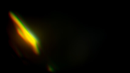 Iridescent highlights on a black background. to overlay and create a bright, sunny and interesting picture