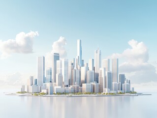 Obraz premium Urban growth exploring the expanding minimalist city grid in the downtown area