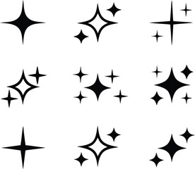 sparkles icon bundle vector Sparkle star icon, set of star sparkles icons