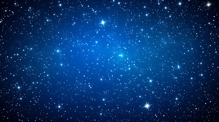 A Starry Night Sky with Bright Stars and a Deep Blue Background