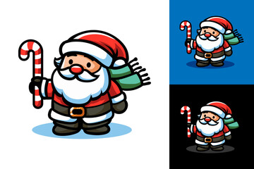 Santa Claus element. Set of cartoon Christmas illustrations isolated. Funny and cute figures. Fit for symbol, character, logo, cover, poster. No AI-Generated. Vector graphic.