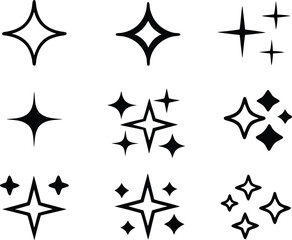 sparkles icon bundle vector Sparkle star icon, set of star sparkles icons