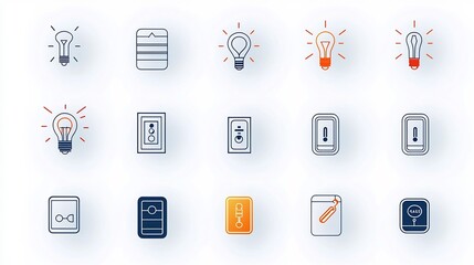 Elegant set of 15 outline style icons featuring dropdown menus toggle switches and pick icons perfect for web and mobile user interface design  Editable stroke for customization