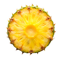 Slice pineapple isolated on transparent background