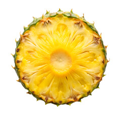 Slice pineapple isolated on transparent background