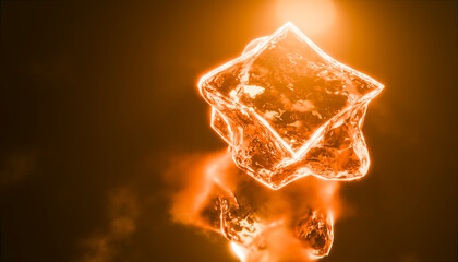 2D render of bright orange shape