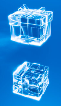 2D render of crystal gift boxes