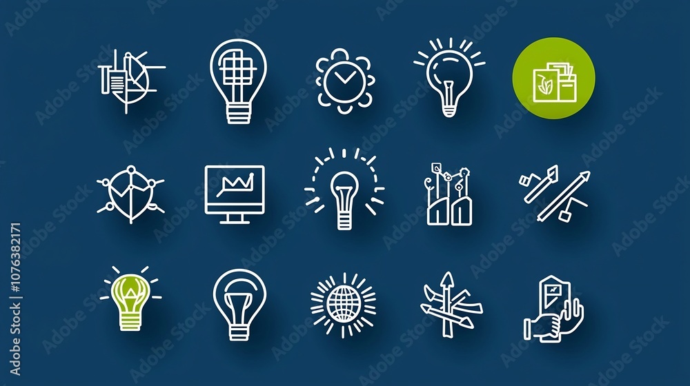 Poster Set of 15 linear icons illustrating teamwork principles with symbols for group success unity and strategic planning in a simple for business management and marketing concepts
