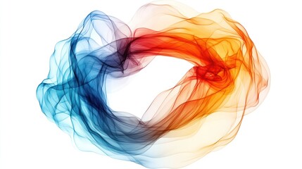 Abstract, artistic, minimalist technology, gradient diffuse halo, beautiful and dazzling colors, white background