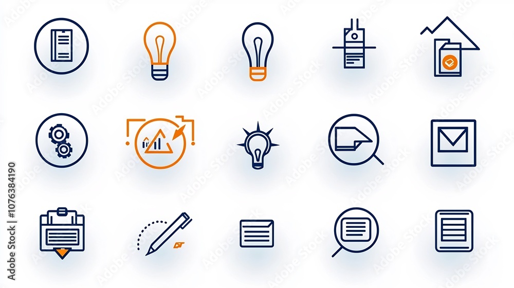 Aufkleber a set of 15 modern minimalist corporate icons and symbols designed in an outline style these graphic