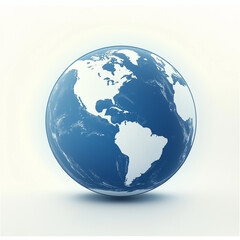 Fototapeta premium A Modern Globe Blue and White Illustration of the Earth