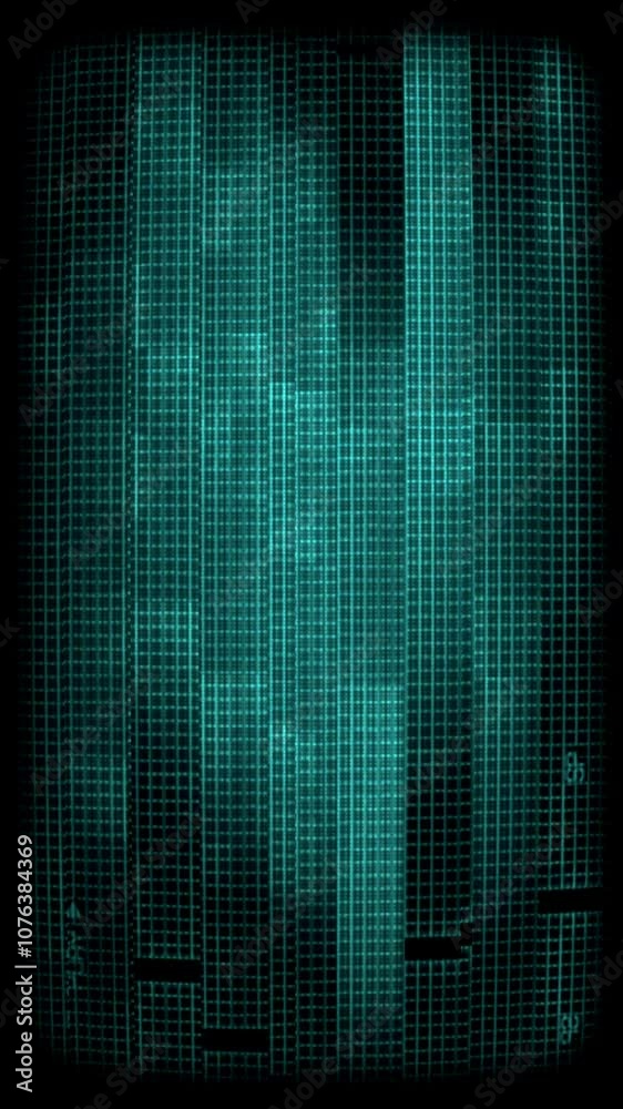 Wall mural a looping digital style screen background with green data glitch and interference effects.
