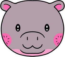 cute hippopotamus cartoon