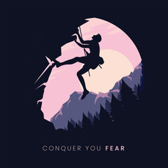 Mountain climber vector design illustration
