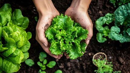 Sustainable farming practices promoting composting and biodegradable supplies with lush greenery