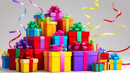 Colorful Gift Boxes with Bows