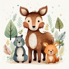 Obraz premium set of funny animals