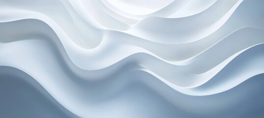 Obraz premium Soft Gray Waves on Minimalist White Background