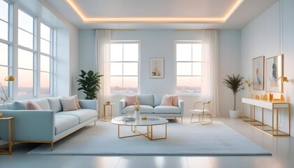 Photo interior modern design room 3d illustration