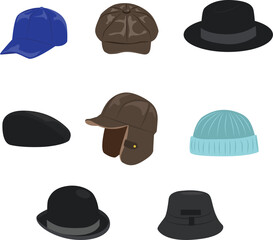 hat caps  illustration