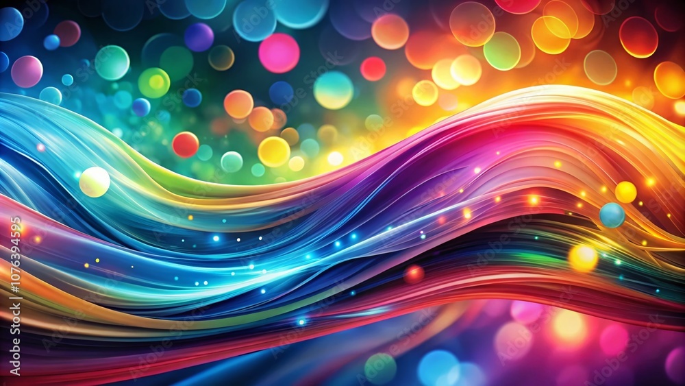 Poster captivating abstract design of vibrant colors flowing seamlessly with bokeh effect enhancing visual 