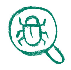 Virus Scan Security Related Icon Crayon Chalk Drawing Vector