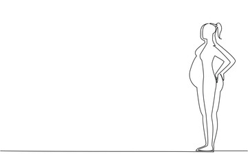 Single one line drawing silhouette of a slim body woman inside a fat body silhouette. Big dreams of losing big weight. Strict diet. World Obesity Day. Continuous line design graphic illustration