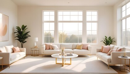 Fototapeta premium Photo interior modern design room 3d illustration