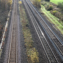 Naklejka premium Three train tracks background