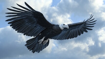 Obraz premium Andean Condor Soaring Through Cloudy Skies