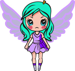 little angel with wings folded hands in prayer