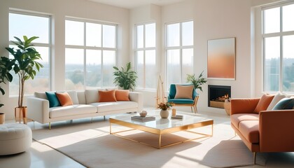 Photo interior modern design room 3d illustration