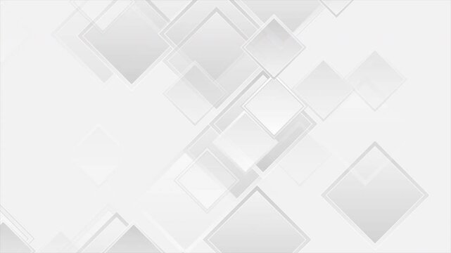 Grey white glossy squares abstract technology background. Seamless looping geometric motion design. Video animation Ultra HD 4K 3840x2160