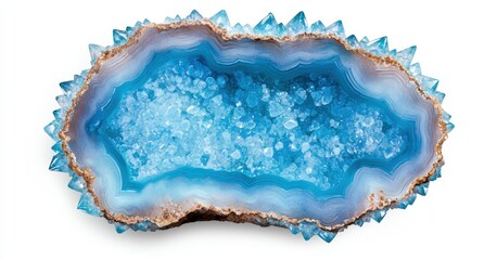 Stunning blue agate geode crystal