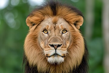 Obraz premium Majestic lion with piercing eyes