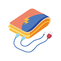 electric blanket vector art on white background for cozy home designv