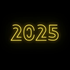 2025, DOIS MIL E  VINTE E CINCO, FUNDO PRETO NÚMERO DOURADO BRILHANTE