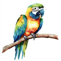 cute Parrot watercolor clipart illustration isolated