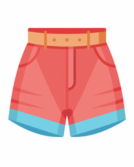 Modern female shorts, stylish summer garment. Trendy fashionable casual apparel. Elegant women clothes, bottom outfit in street style. Flat vector illustration isolated on white background
