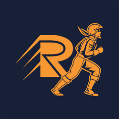 a modern, minimalist logo featuring the letter R