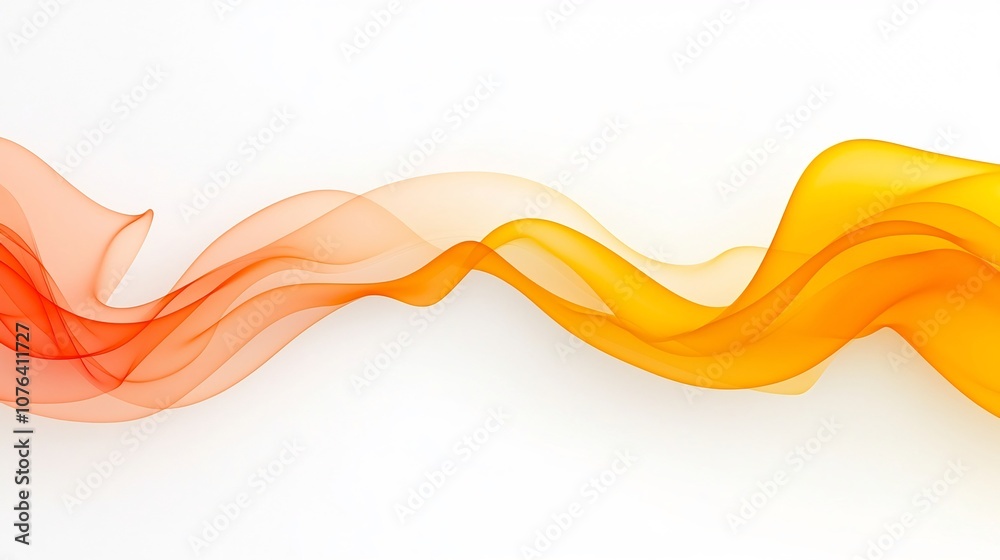 Aufkleber captivating abstract smoke in warm vivid shades of orange and yellow flowing with smooth elegant cur