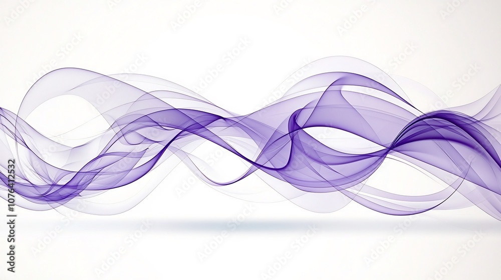 Poster captivating abstract image of elegant flowing purple smoke with delicate graceful curves against a c