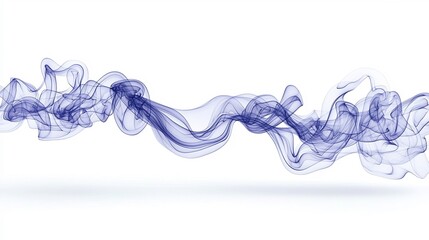 Fototapeta premium Mesmerizing and luxurious purple smoke patterns showcasing graceful fluid movements and intricate curves isolated against a pristine white background symbolizing a warm and ethereal expression