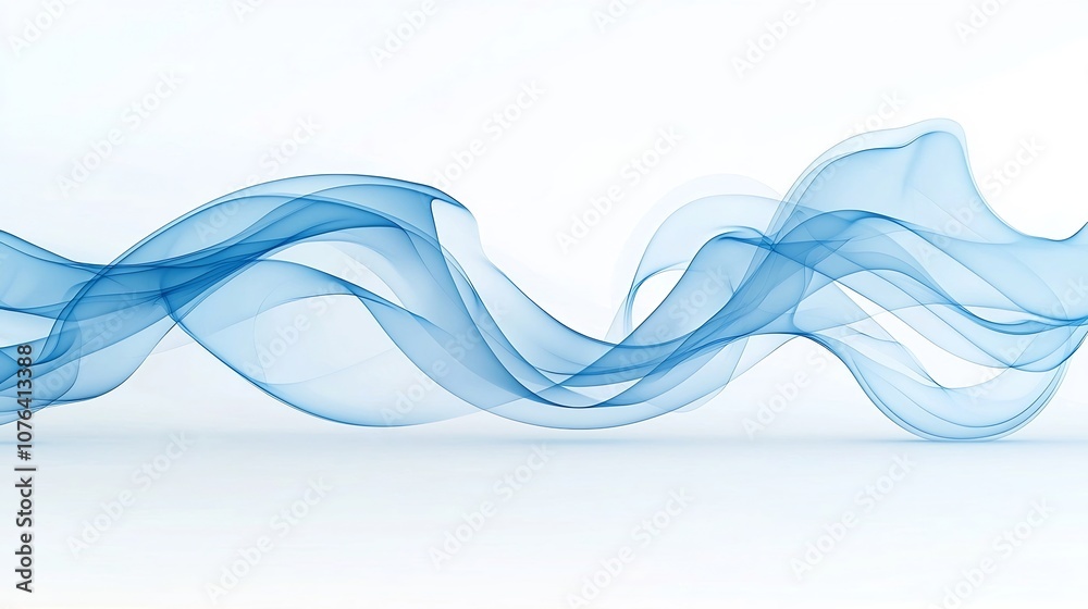 Poster elegant blue smoke flowing in graceful curves on a warm white background conveying a sophisticated a