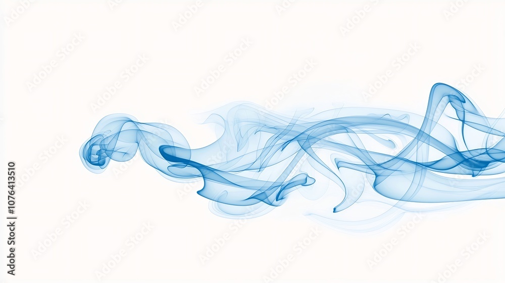 Aufkleber ethereal and captivating blue smoke patterns dancing gracefully on a clean white background conveyin